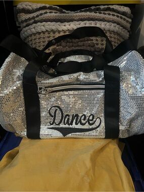 Dance Sequin Duffle Bag in Silver by